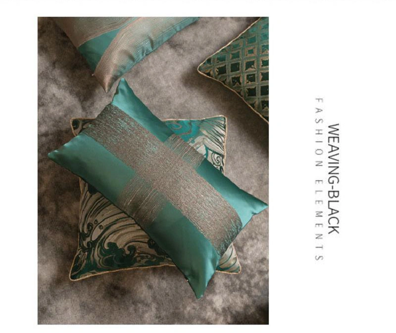 New European Pattern Five-Star Home Textile King Size Bed Dark Cyan Throw Pillow Covers