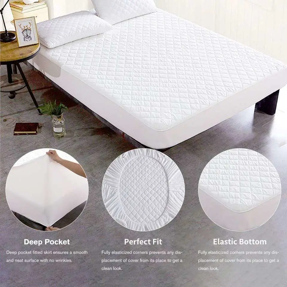 Wholesale Waterproof Cooling Hypoallergenic Breathable Soft Mattress Protector Mattress Cover