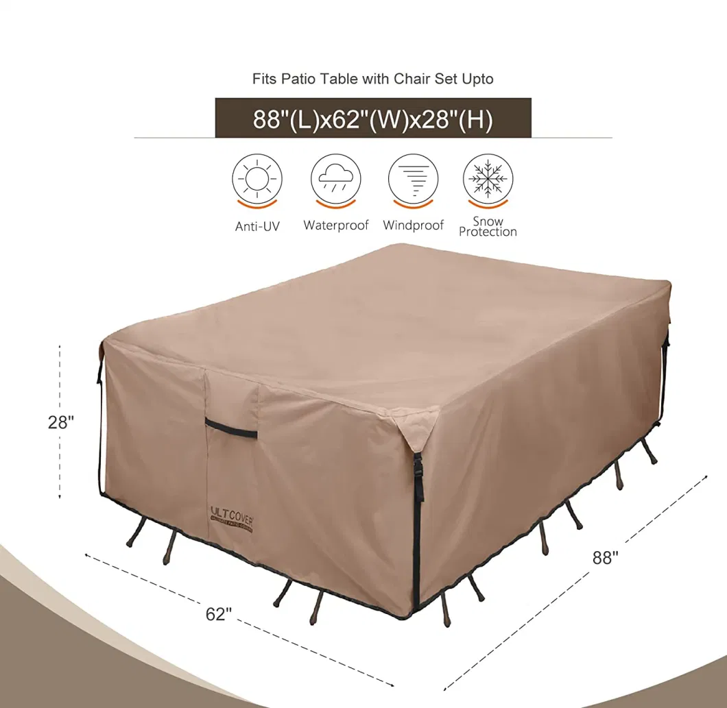 Woqi 600d Canvas Waterproof Outdoor Dining Table and Chair Universal Furniture Cover
