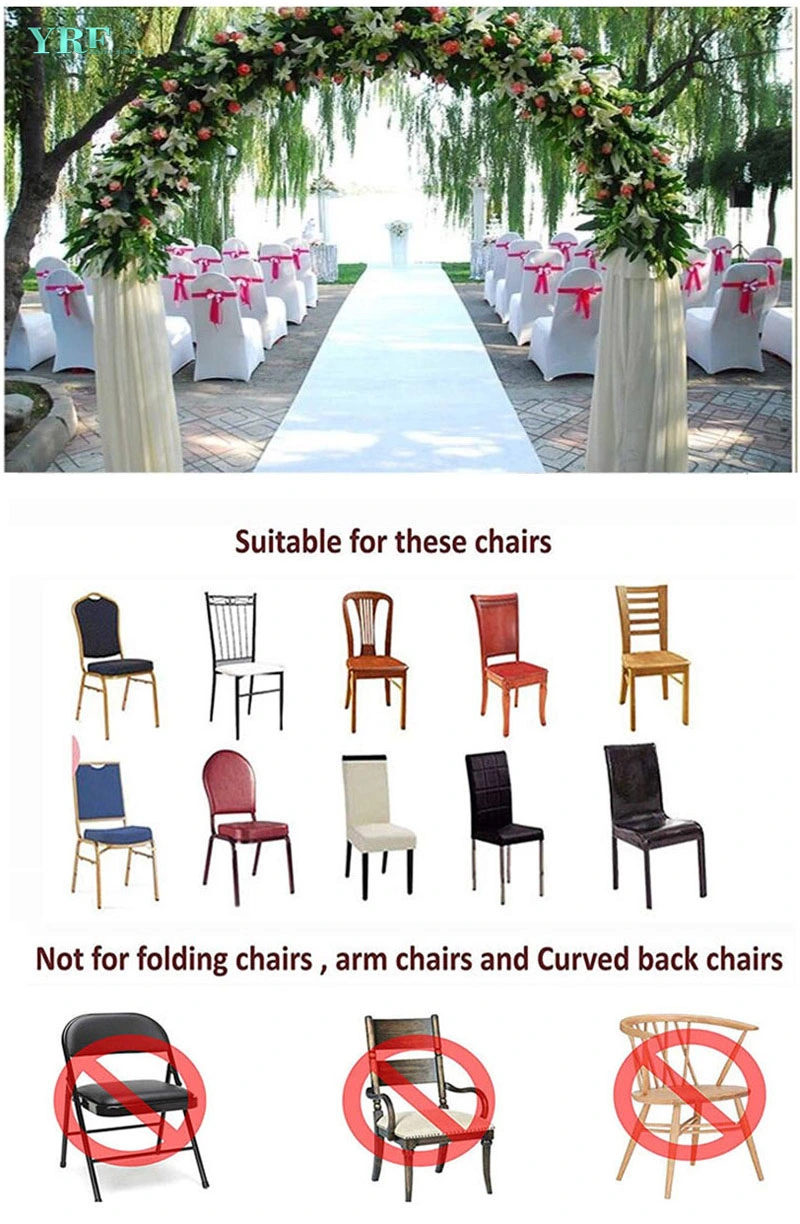 Stretch Spandex Protector Dining Chair Covers Thick White Polyester for Wedding Party