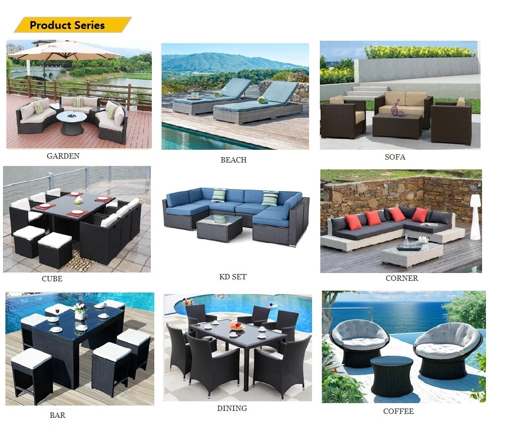 5 Seater Patio Conversation Set Outdoor Rattan Sectional Sofa with Table &amp; Washable Cushions