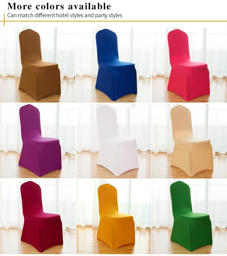 Wholesale Black Ruffled Slipcover Spandex Chair Cover Banquet Wedding Decoration Stretch Multi-Colors Spandex Chair Cover
