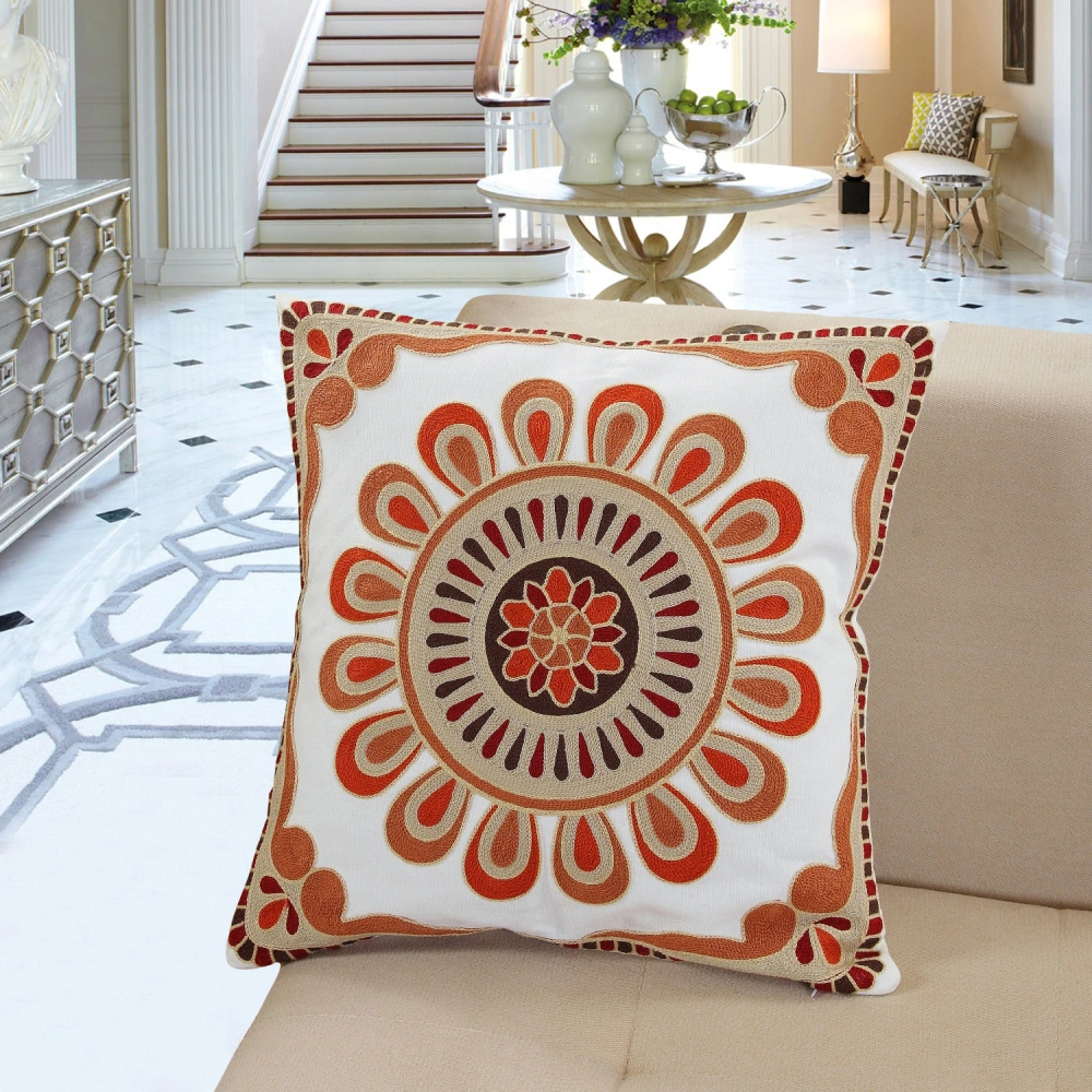 Choose From a Variety of Styles: Embroidered Canvas Fabric Cushion Cover