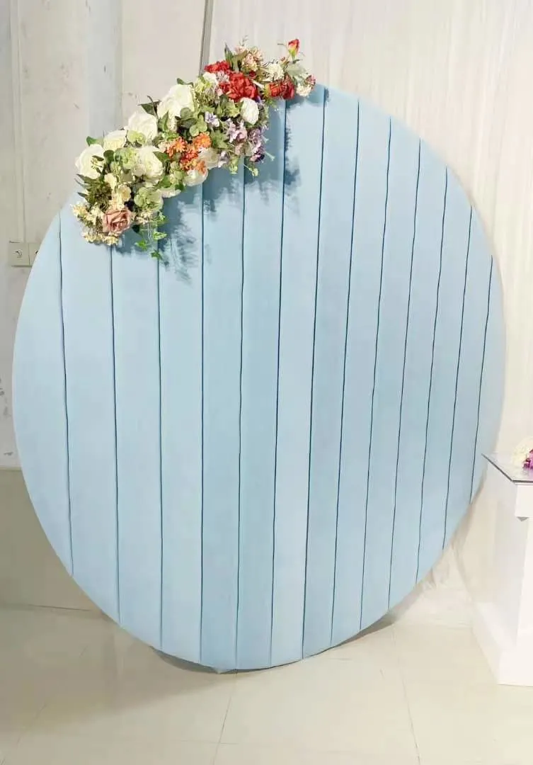 Hote Sale Wedding Elegant Panel Round Backdrop PVC with Velvet Cover