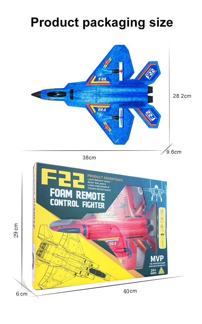 2024 New Best Remote Control Fighter Jet Aero Planes Flying Speed Foam LED Glider RC Airplane Toys