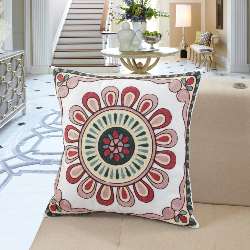 Choose From a Variety of Styles: Embroidered Canvas Fabric Cushion Cover