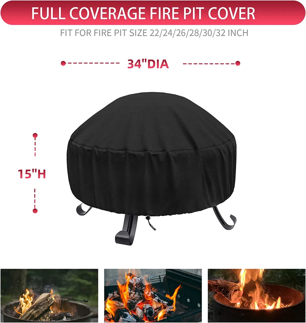 Round Brazier, Fire Pit/Table Cover/Bowl Cover, Black