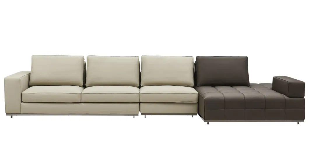 Modern Italian Vila Furniture Large Sectional 5 Seater Leather Sofa