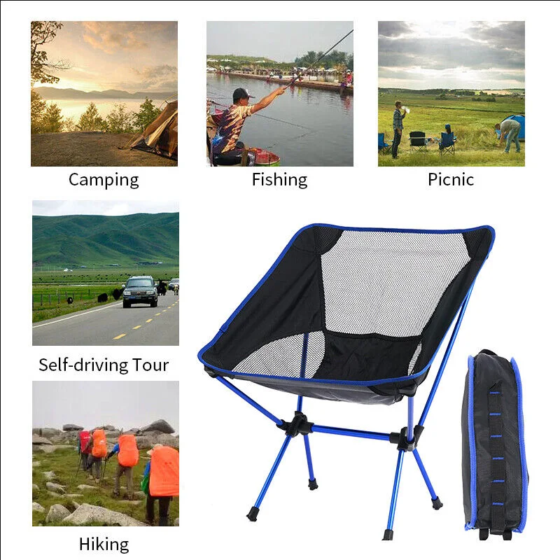 Outdoor Oversized Leisure Folding Sofa Moon Saucer Portable Camping Chair for Adults Padded Cushion