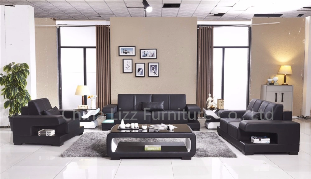 European Modern Hotel Genuine Leisure Leather Sofa with LED