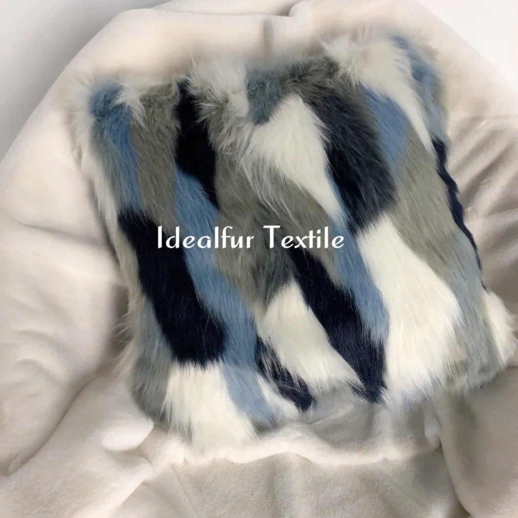 Multicolor Jacquard Faux Fur Cushion Cover/Faux Fur Pillow