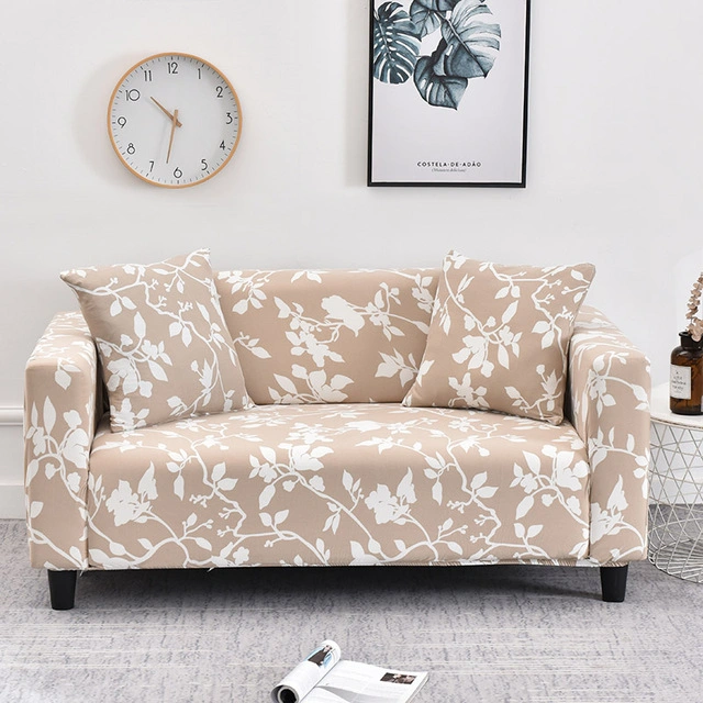 Custom Design Floral Printed Slipcovers Stretch Plaid Sofa Covers for Living Room Elastic Couch Chair Cover Sofa Towel Home Decor 1/2/3/4-Seat
