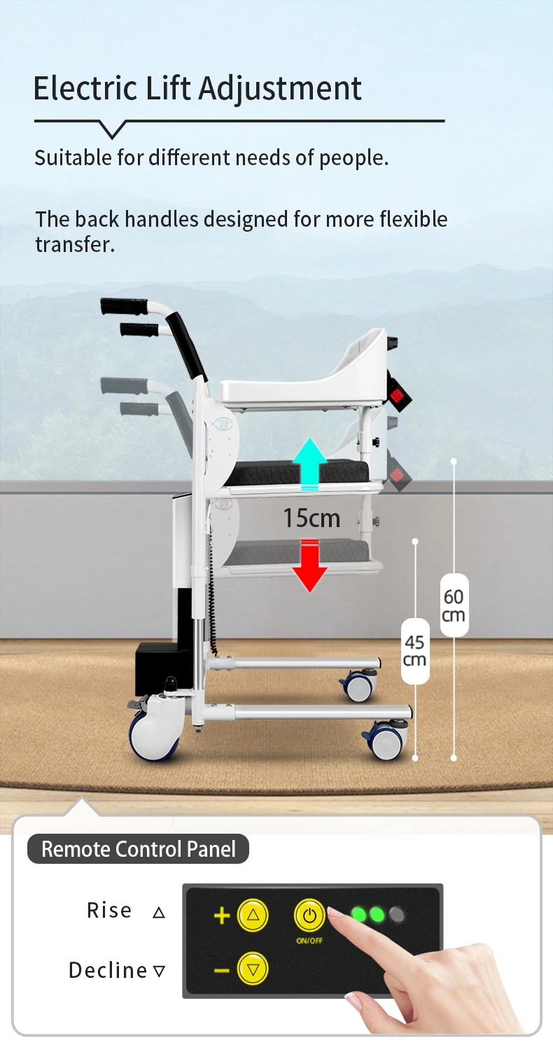 Multifunction Lightweight Elderly Health Care Transfer Moving Chair Waterproof Commode Shower Chair Patient Lifting Chair