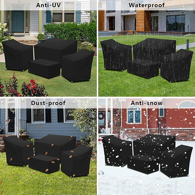 Factory Customized 4-Piece Outdoor Garden Furniture Set, Waterproof Courtyard Sofa Seat Protective Cover