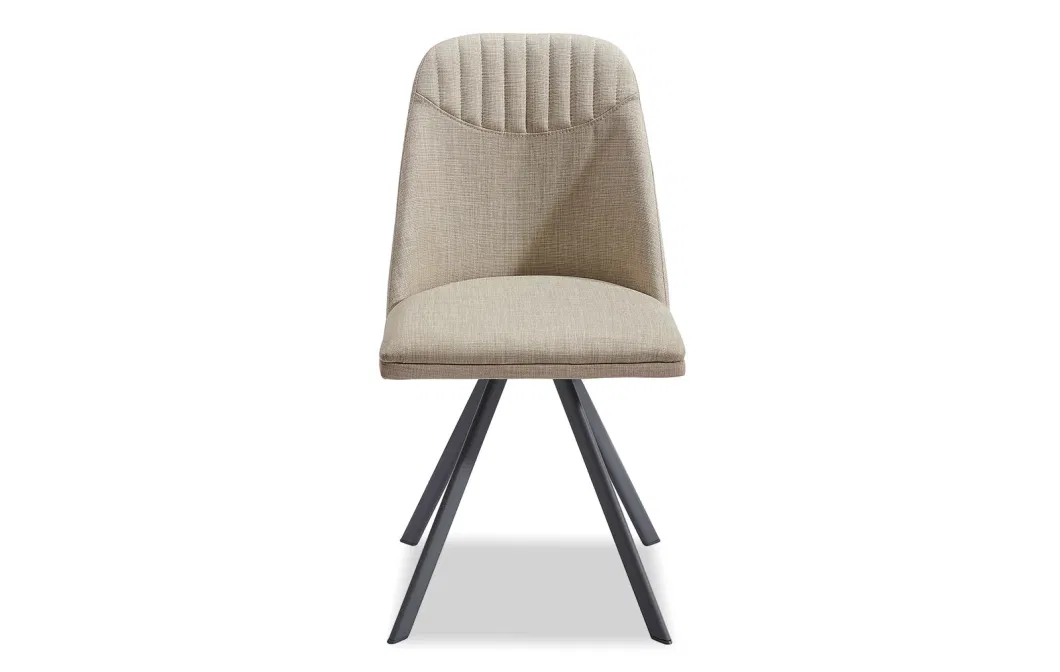 Strong Bearing Capacity Solid Wood Base Upholstered High Density Foam with Fabric Cover Dining Chair