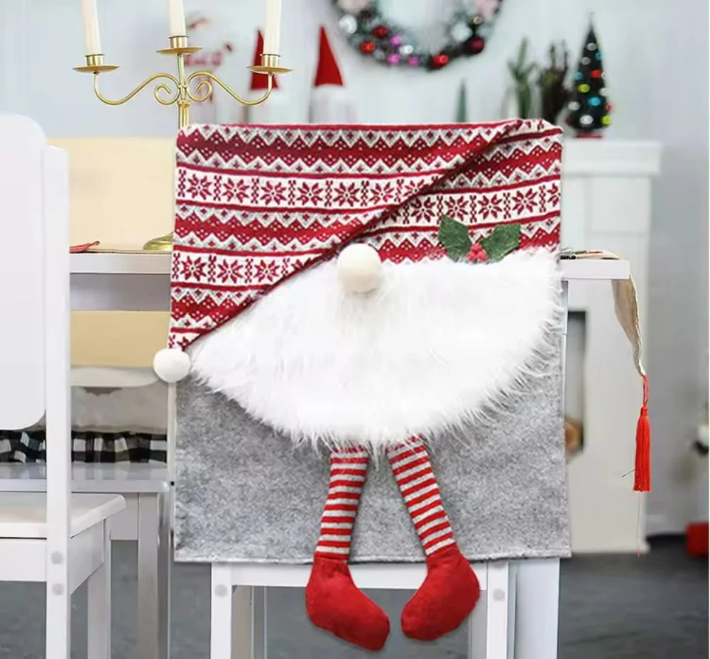 New Year 2024 Christmas Cloth Santa Claus Decoration Home Wholesale Chair Cover