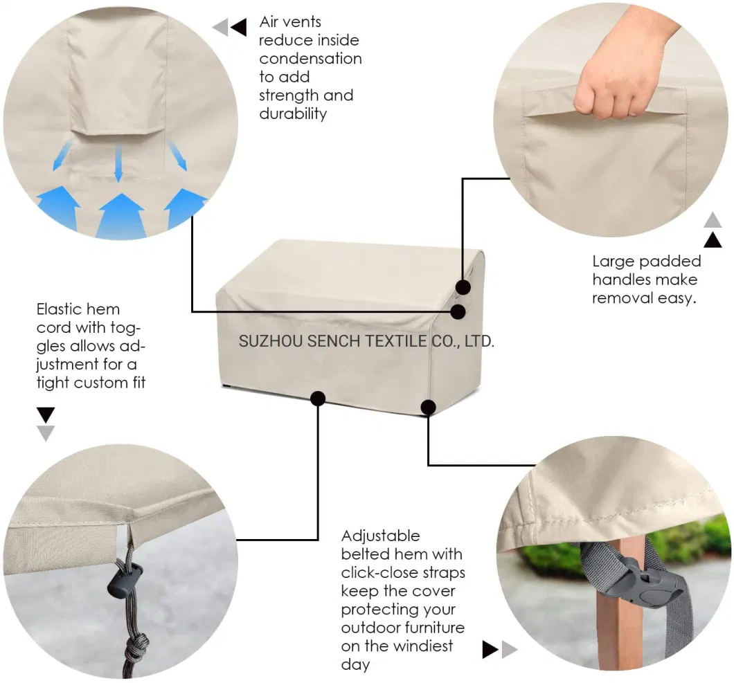 Patio Bench Loveseat Covers, 100% Waterproof Outdoor Sofa Covers, Lawn Patio Furniture Covers with Air Vent