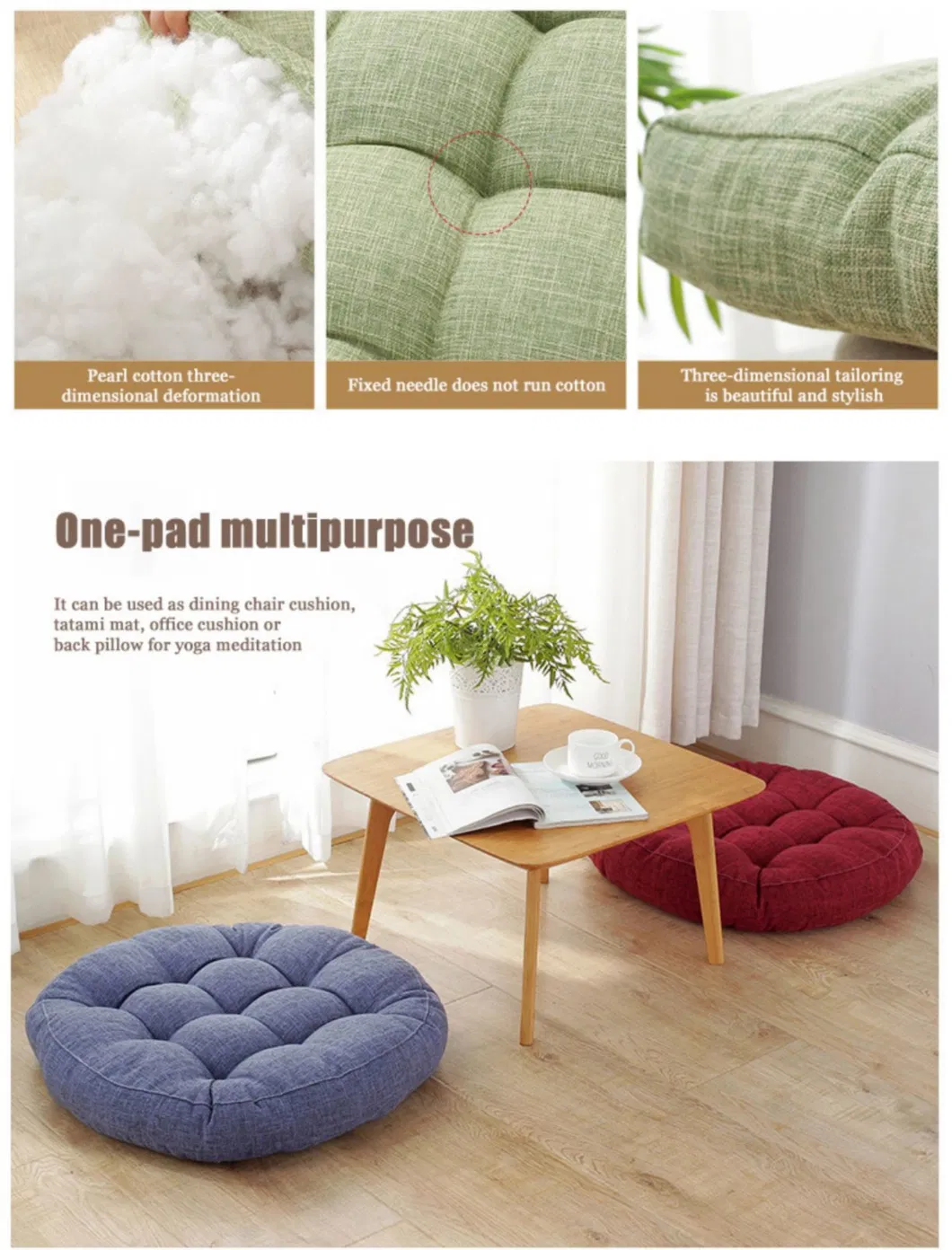 Square Non-Slip Plush Thicken Seat Pillows Cushions