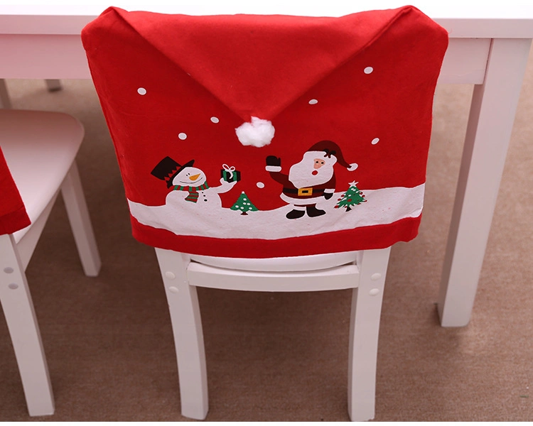 Christmas Ornaments Elderly Snowman Chair Covers Hotel Restaurant Festive Decoration Dress up Supplies Chair Covers