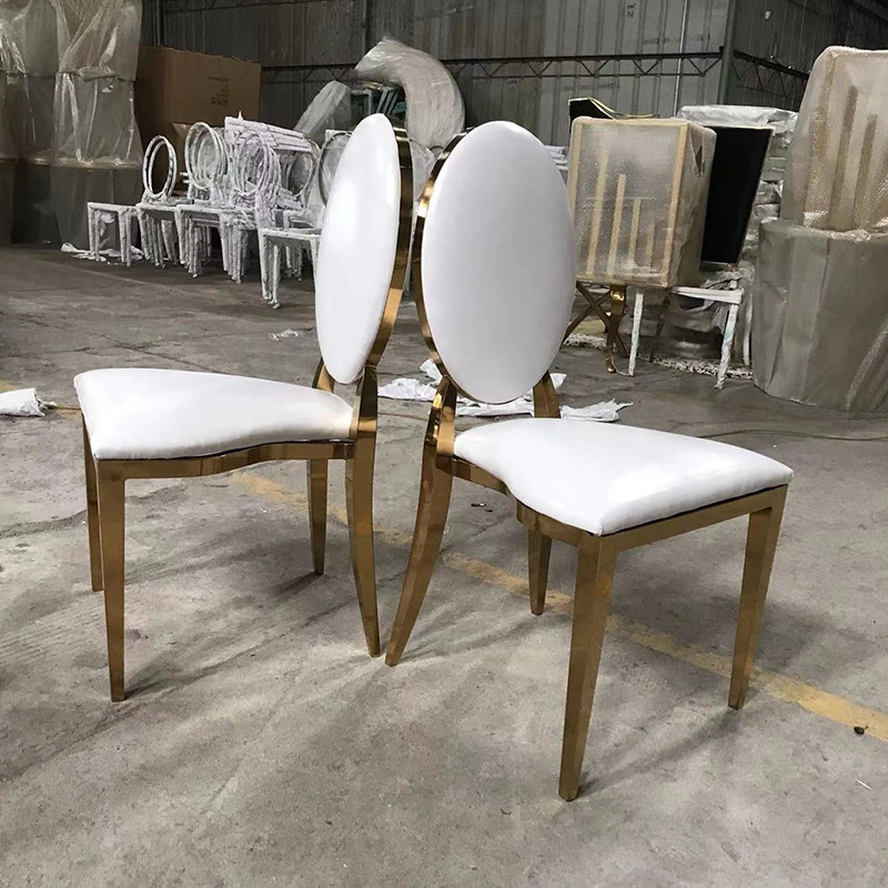 Classic Economic Golden Stainless Steel Chiavari Wedding Chairs Designer Fabric Modern Leather Dining Chair