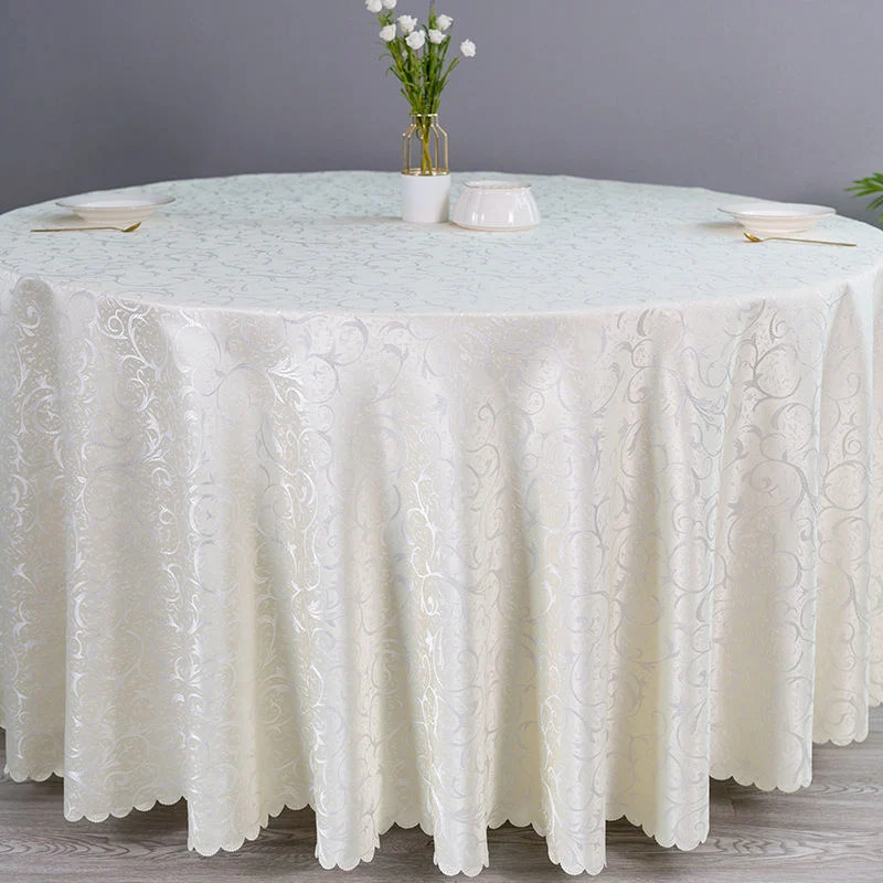 Hotel Overlay Stylish Design Washable Round Tablecloth Blue Jacquard Satin Table Cloths for Kitchen Dining Custom Size Table Cloth