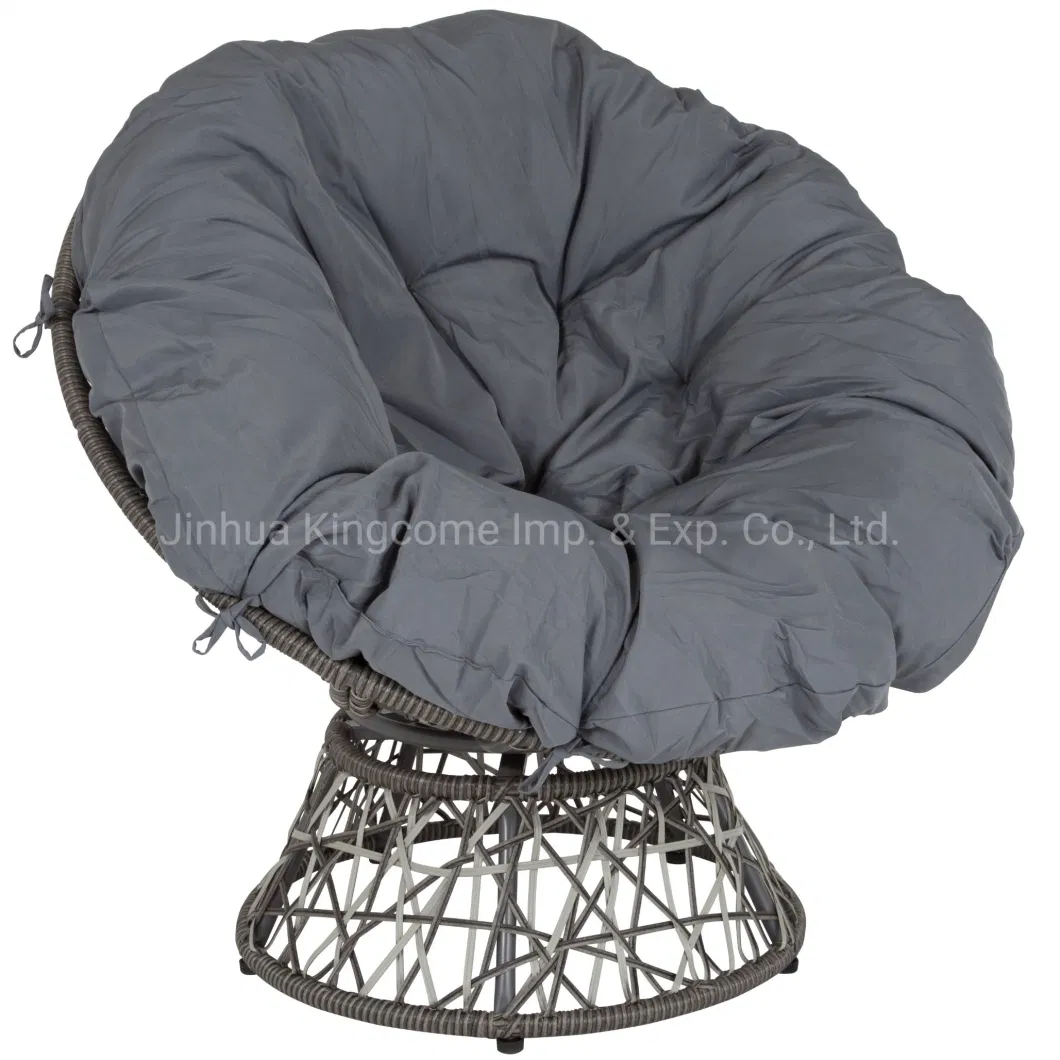 Outdoor Furniture Rattan Comfort Series Swivel Patio Chair with Dark Gray Cushion