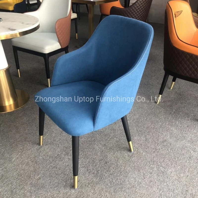 Light Luxury Blue Cafe Furniture Dining Chair with Armrests (SP-EC217)