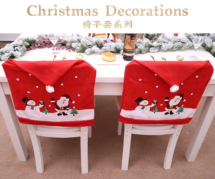 Christmas Ornaments Elderly Snowman Chair Covers Hotel Restaurant Festive Decoration Dress up Supplies Chair Covers