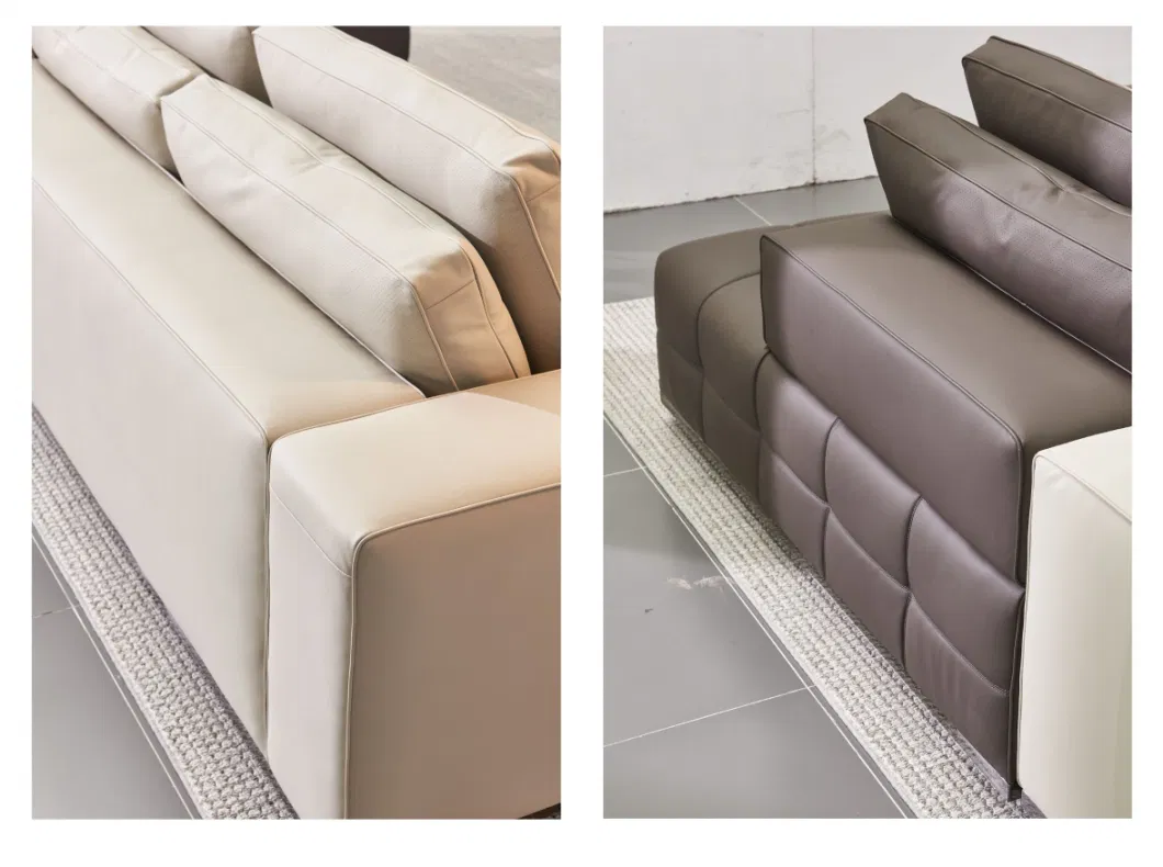 Modern Italian Vila Furniture Large Sectional 5 Seater Leather Sofa