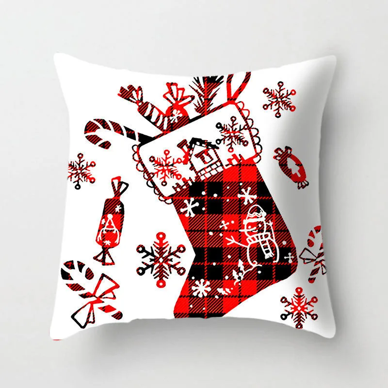 Best Selling Christmas Santa Claus Sofa Decorative Cover with Zipper Christmas Home Cushion Cover Pillowcase Pillow Case