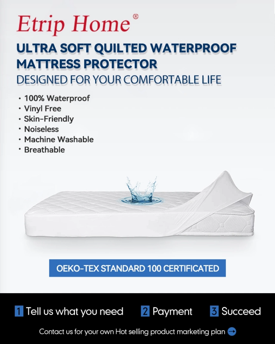 Wholesale Quilted Waterproof Cooling Hypoallergenic Breathable Ultra Soft Mattress Protector Mattress Cover