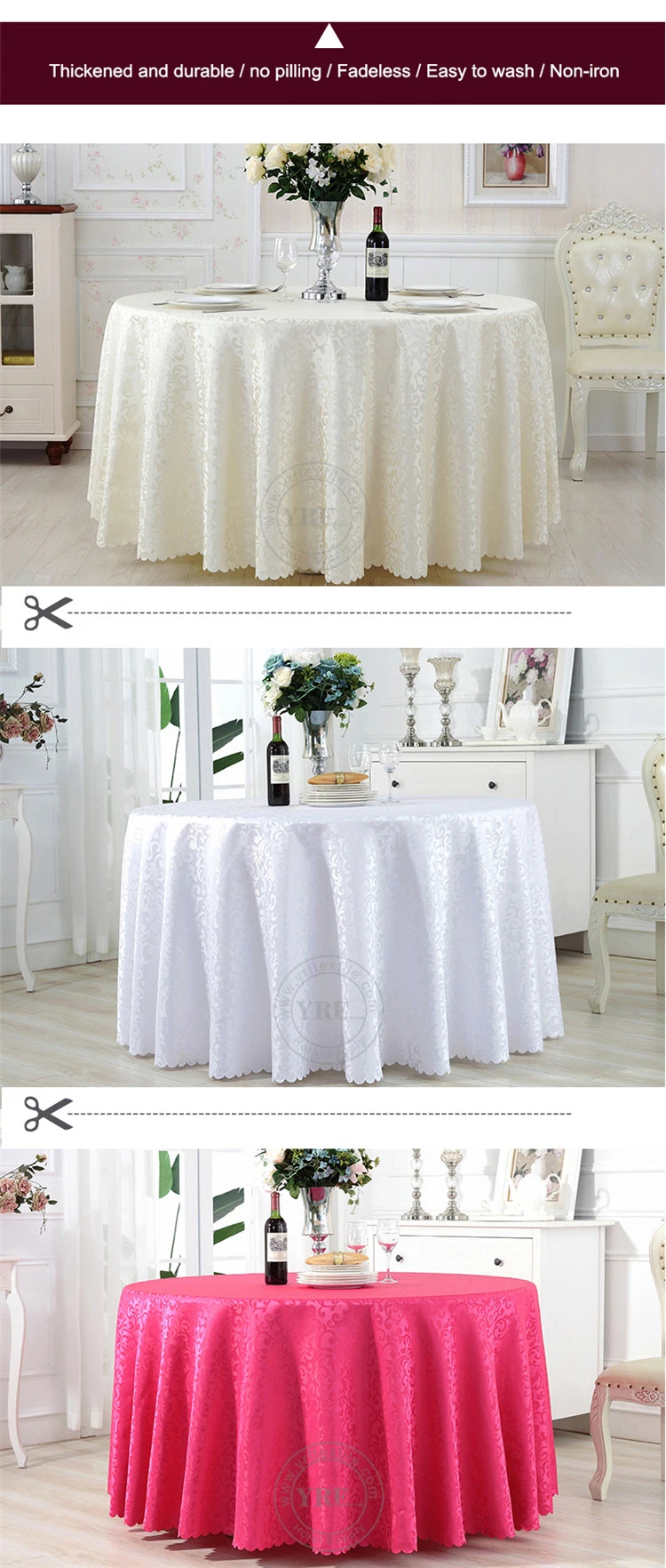 Yrf Round White Polyester Table Cloth White Wedding Table Cover