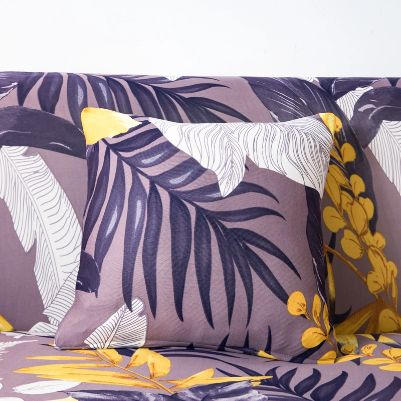 Purple Color Flower Printed Waterproof Single Sofa Cover Cloth