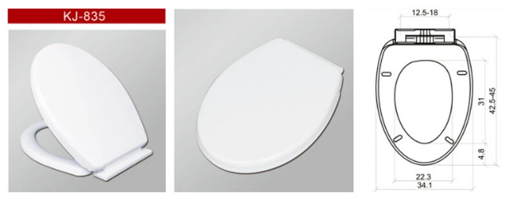 Bathroom Round Type Toilet Seat Cover White Standard Design