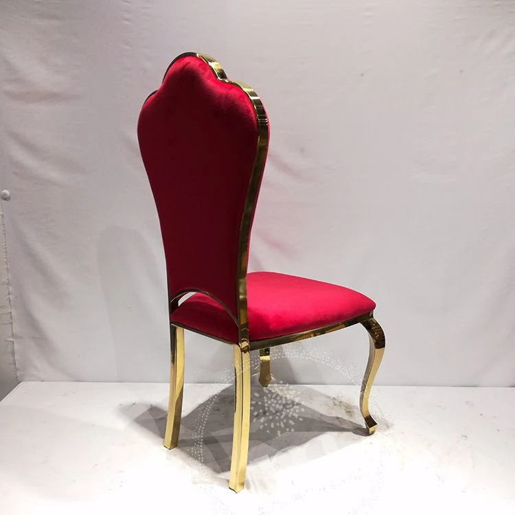 Wholesale Royal Lux Stainless Steel Chair Velvet Fabric Red Wedding Golden Chiavari Chair