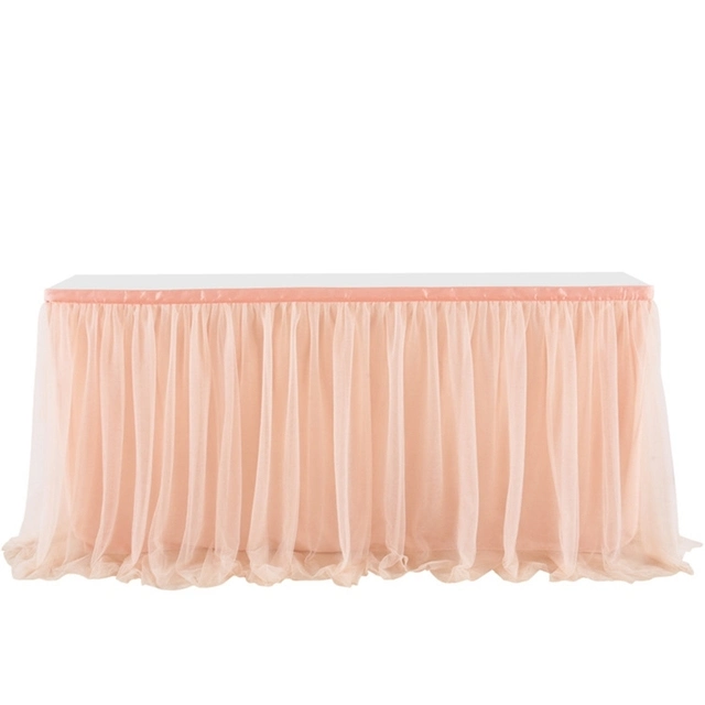 Custom Design 183X77cm Table Skirts Birthday Tulle Table Skirting Wedding Party Tutu Tulle Table Skirt Baby Shower Wedding Party Home Decor