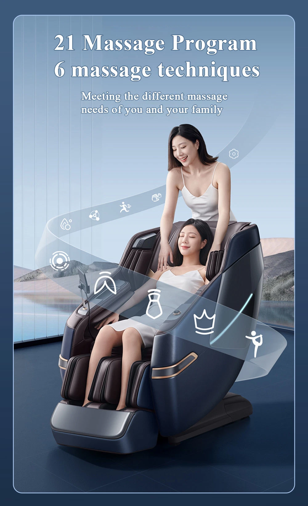 Rotai Double Mechanism Foot Massage Chair Beauty Salon