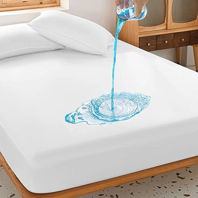 100% Waterproof Terry Cotton - Dust Proof Breathable Ultrasoft Noiseless Mattress Cover