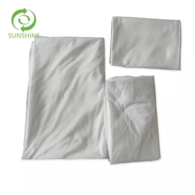 Hotel Disposable Bedsheet Bedding Set Spunlace Nonwoven Fabric Bed Cover up Spunlace Pillowcase Flat Sheet Fitted Sheet