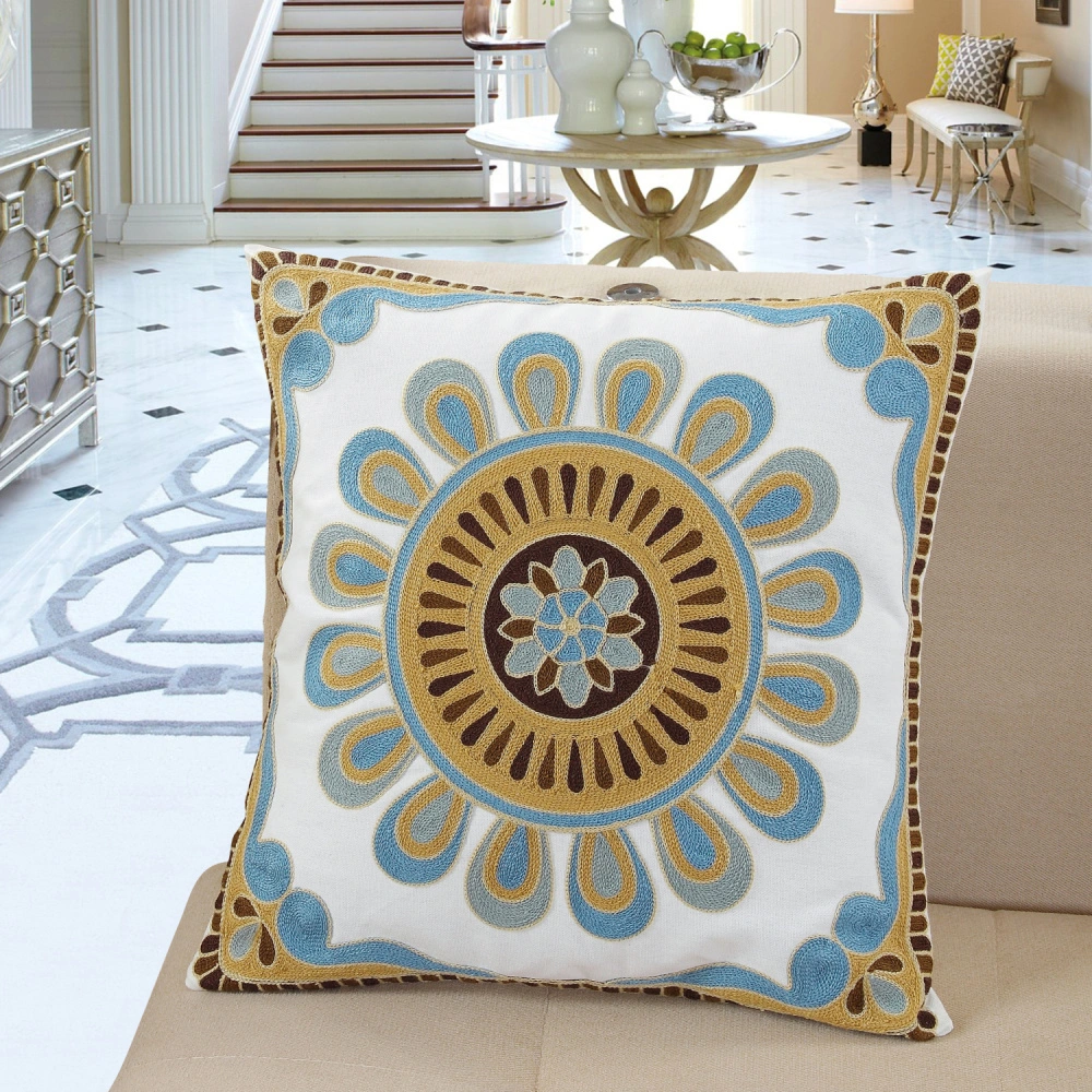 Choose From a Variety of Styles: Embroidered Canvas Fabric Cushion Cover