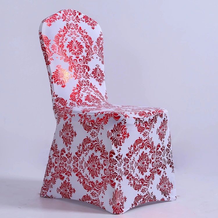 Metallic Gold Printed Full Cover Wedding Decorative Spandex Chair Cover