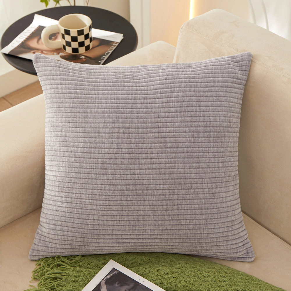 Delicate Stripe Cushion Cover with Soft Velvet Fabric, Multiple Colors Available, Perfect for Living Room Sofa