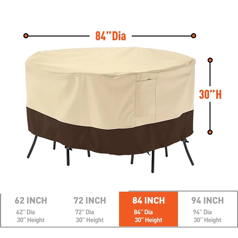 Outdoor Circular Furniture Waterproof Cover, Courtyard Terrace Round Table Chair Dust Protection Cover