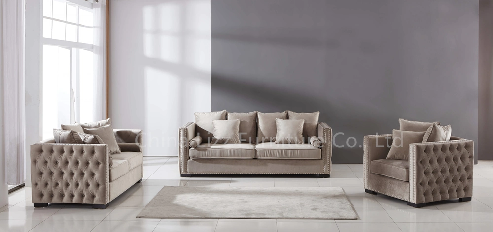 European Royal Office Leisure Sectional Velvet Fabric Sofa