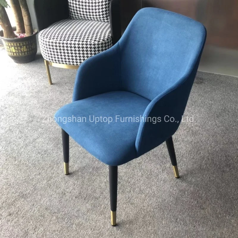 Light Luxury Blue Cafe Furniture Dining Chair with Armrests (SP-EC217)