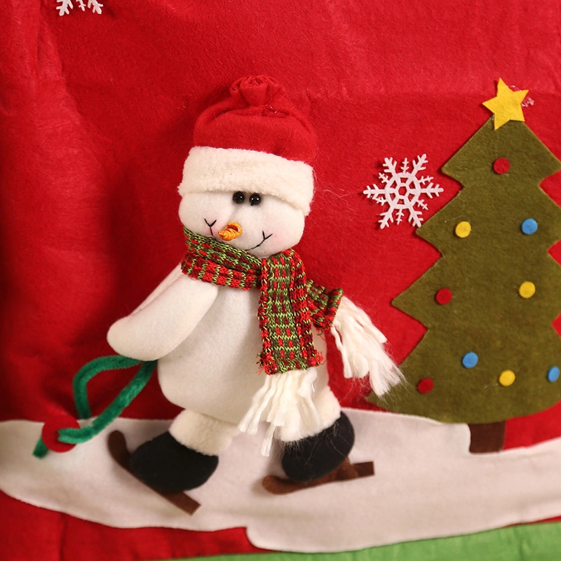 Christmas Santa Snowman Chair Cover with Hat Decoration