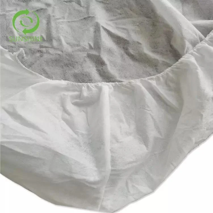 Hotel Disposable Bedsheet Bedding Set Spunlace Nonwoven Fabric Bed Cover up Spunlace Pillowcase Flat Sheet Fitted Sheet