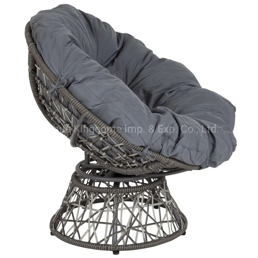 Outdoor Furniture Rattan Comfort Series Swivel Patio Chair with Dark Gray Cushion