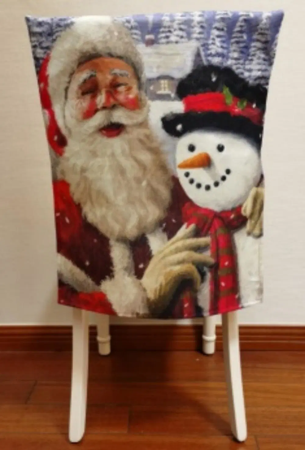 Santa Snowman Home Christmas Chair Seat Decoration Decor Cover 2024 Polyester