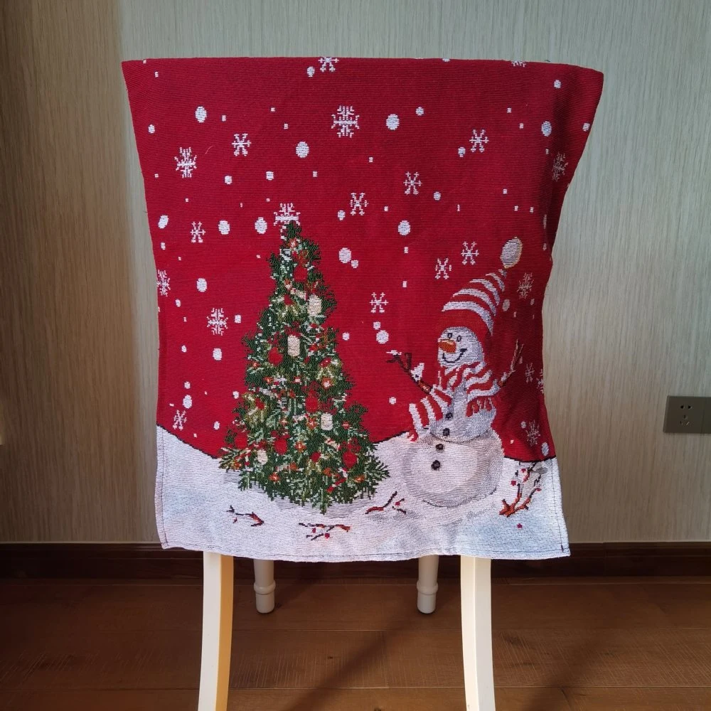 2024 New Christmas Chair Cover Cloth Dining Home Kitchen Decoration Red Customized